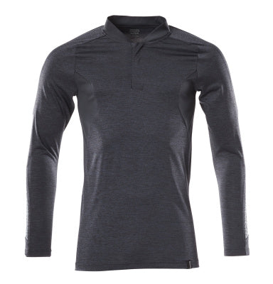 Polo-Shirt mit COOLMAX® PRO, Langarm – schwarzblau