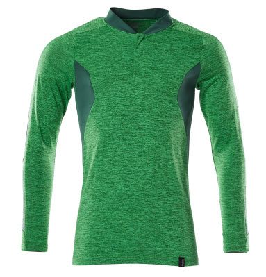 Polo-Shirt mit COOLMAX® PRO, Langarm – grasgrün/grün