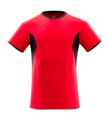 T-Shirt, moderne Passform – verkehrsrot/schwarz