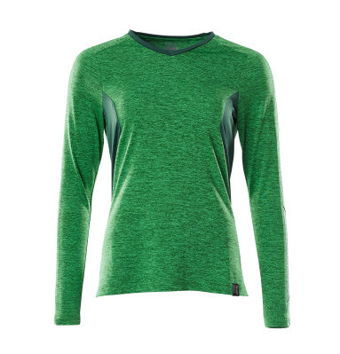 T-Shirt, Damen, mit COOLMAX®, Langarm – grasgrün/grün