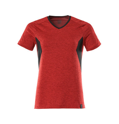 T-Shirt, Damen, mit COOLMAX® PRO – verkehrsrot/schwarz