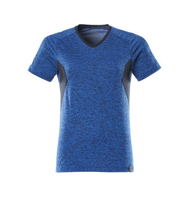 T-Shirt, Damen, mit COOLMAX® PRO – azurblau/schwarzblau
