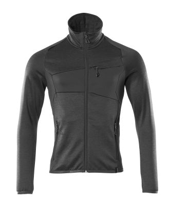 Fleecejacke mit Reißverschluss – schwarz