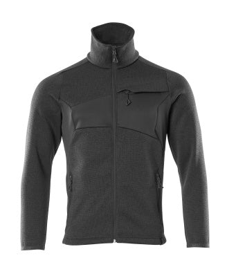 Strickpullover mit Reißverschluss – schwarz