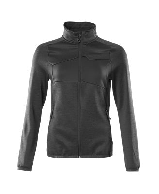 Fleecejacke mit Reißverschluss, Damen – schwarz