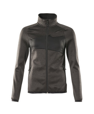 Fleecejacke mit Reißverschluss, Damen – dunkelanthrazit/schwarz