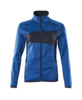 Fleecejacke mit Reißverschluss, Damen – azurblau/schwarzblau