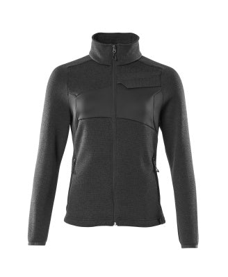 Strickpullover mit Reißverschluss, Damen – schwarz