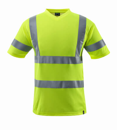 T-Shirt, V-Ausschnitt – hi-vis gelb