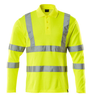 Polo-Shirt, lange Ärmel – hi-vis gelb