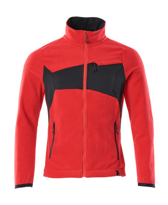 Fleecejacke mit Antipilling – verkehrsrot/schwarz