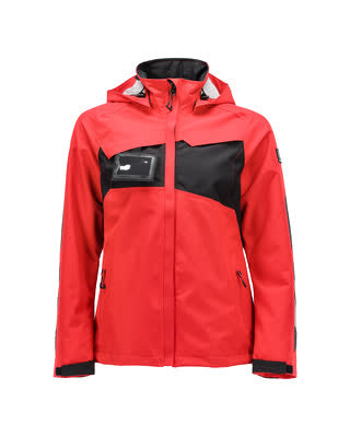 Hard Shell Jacke, wasserdicht, Damen – verkehrsrot/schwarz