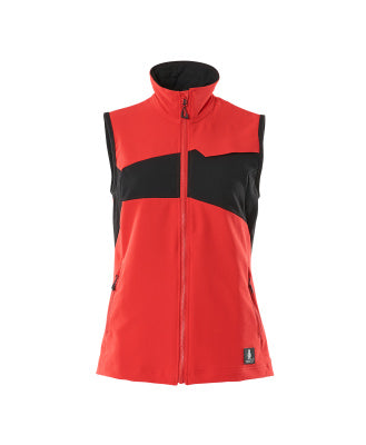 Weste, Damen, ULTIMATE STRETCH, leicht – verkehrsrot/schwarz