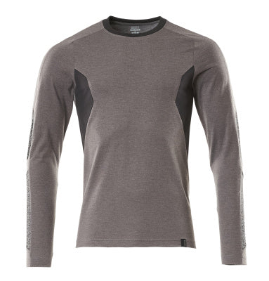 T-Shirt, Langarm, Modern Fit – dunkelanthrazit/schwarz