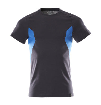 T-Shirt, moderne Passform – schwarzblau/azurblau