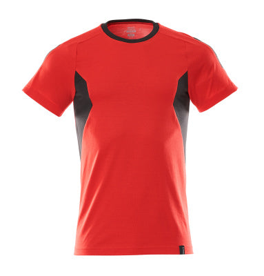 T-Shirt, moderne Passform – verkehrsrot/schwarz