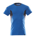 T-Shirt, moderne Passform – azurblau/schwarzblau
