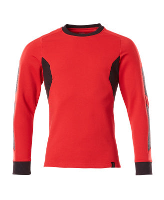 Sweatshirt, moderne Passform – verkehrsrot/schwarz