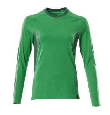 T-Shirt, Langarm, Damen – grasgrün/grün