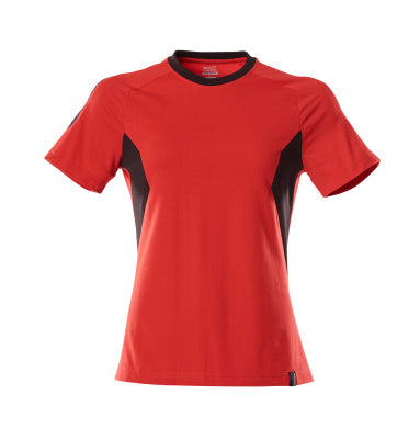 T-Shirt, Damen – verkehrsrot/schwarz