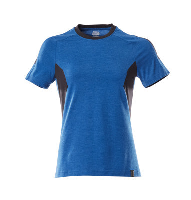 T-Shirt, Damen – azurblau/schwarzblau
