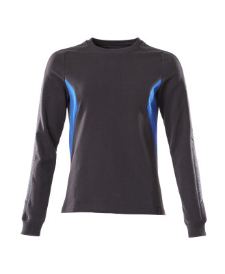 Sweatshirt, Damen – schwarzblau/azurblau