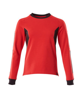 Sweatshirt, Damen – verkehrsrot/schwarz