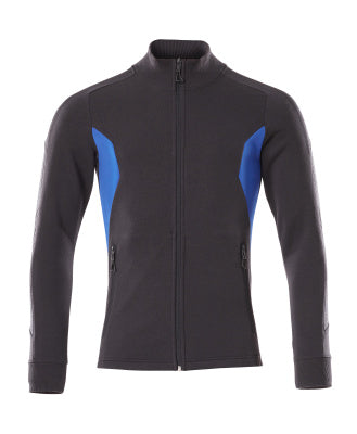Sweatshirt mit Reißverschluss,modern Fit – schwarzblau/azurblau