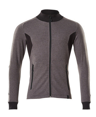 Sweatshirt mit Reißverschluss,modern Fit – dunkelanthrazit/schwarz