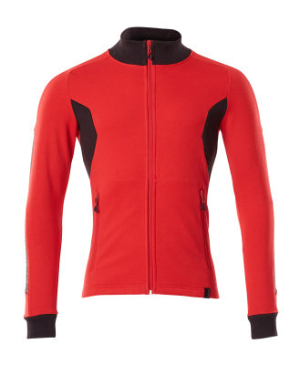 Sweatshirt mit Reißverschluss,modern Fit – verkehrsrot/schwarz