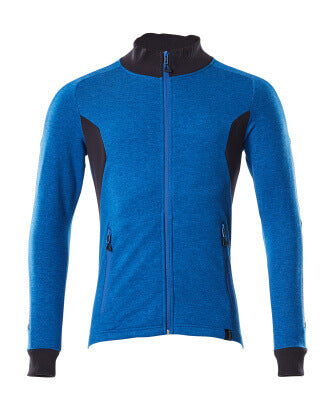 Sweatshirt mit Reißverschluss,modern Fit – azurblau/schwarzblau