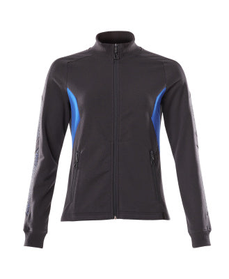Sweatshirt mit Zipper, Damen – schwarzblau/azurblau