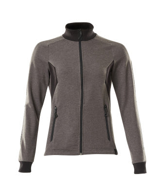 Sweatshirt mit Zipper, Damen – dunkelanthrazit/schwarz