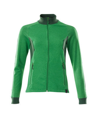 Sweatshirt mit Zipper, Damen – grasgrün/grün
