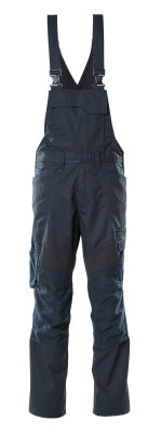 Latzhose, Knietaschen, Stretch-Einsätze – schwarzblau