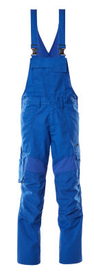 Latzhose, Knietaschen, Stretch-Einsätze – azurblau
