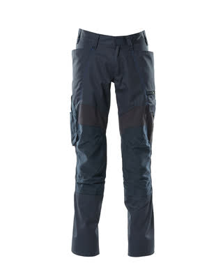 Hose mit Knietaschen, Stretch-Einsätze – schwarzblau