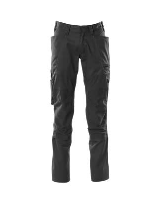Hose mit Knietaschen, Stretch-Einsätze – schwarz