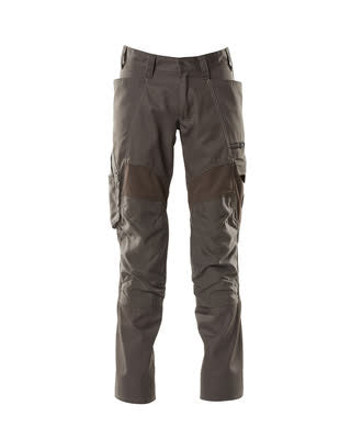 Hose mit Knietaschen, Stretch-Einsätze – dunkelanthrazit