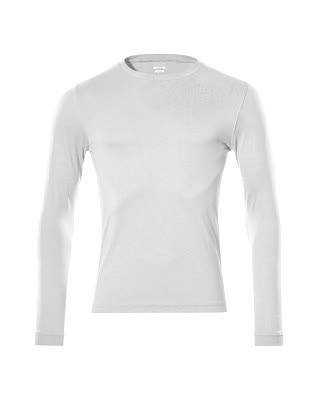 T-Shirt, Langarm, moderne Passform – weiss