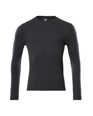 T-Shirt, Langarm, moderne Passform – schwarz