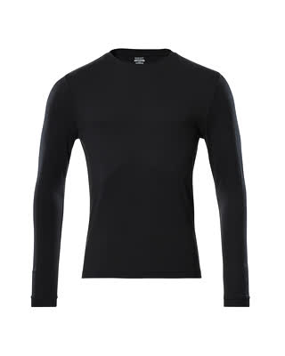 T-Shirt, Langarm, moderne Passform – vollschwarz