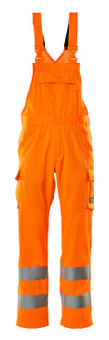 Latzhose, einfarbig – hi-vis orange