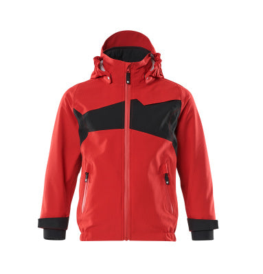 Hard Shell Jacke,Kinder,geringes Gewicht – verkehrsrot/schwarz