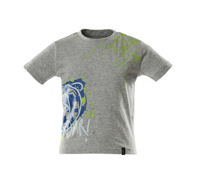 T-Shirt für Kinder, mit Druck – grau-meliert