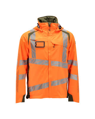 Hard Shell Jacke mit leichtem Futter – hi-vis orange/moosgrün