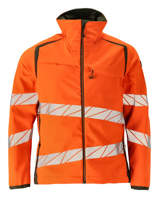 Softshelljacke – hi-vis orange/moosgrün