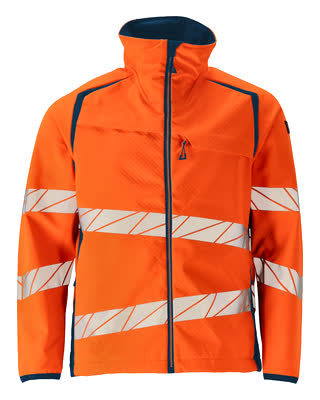 Softshelljacke – hi-vis orange/dunkelpetroleum
