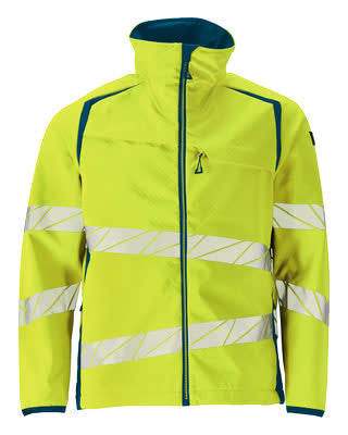 Softshelljacke – hi-vis gelb/dunkelpetroleum