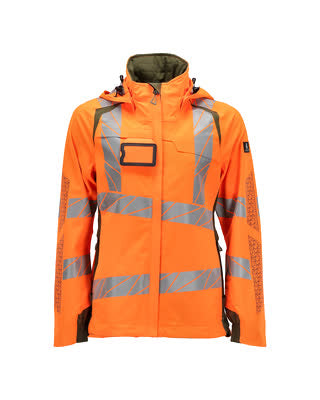 Hard Shell Jacke, Damen, leichtem Futter – hi-vis orange/moosgrün
